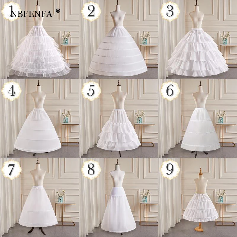 6-hoops underskirt women white a line petticoat wedding crinoline underskirt floor length under skirt for dresses for girls 2024