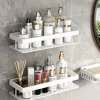 2PCS Bathroom Shelf Kitchen Storage Organizer Aluminum Alloy Shampoo Rack Shower Shelf Bathroom Accessories No Drill Shelf 1