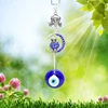 Turkish Blue Evil Eye Amulets Moon Owl Wall Protection Hanging Lucky Pendant Wind Chimes Garden Home Decorations Ornament Gift 1
