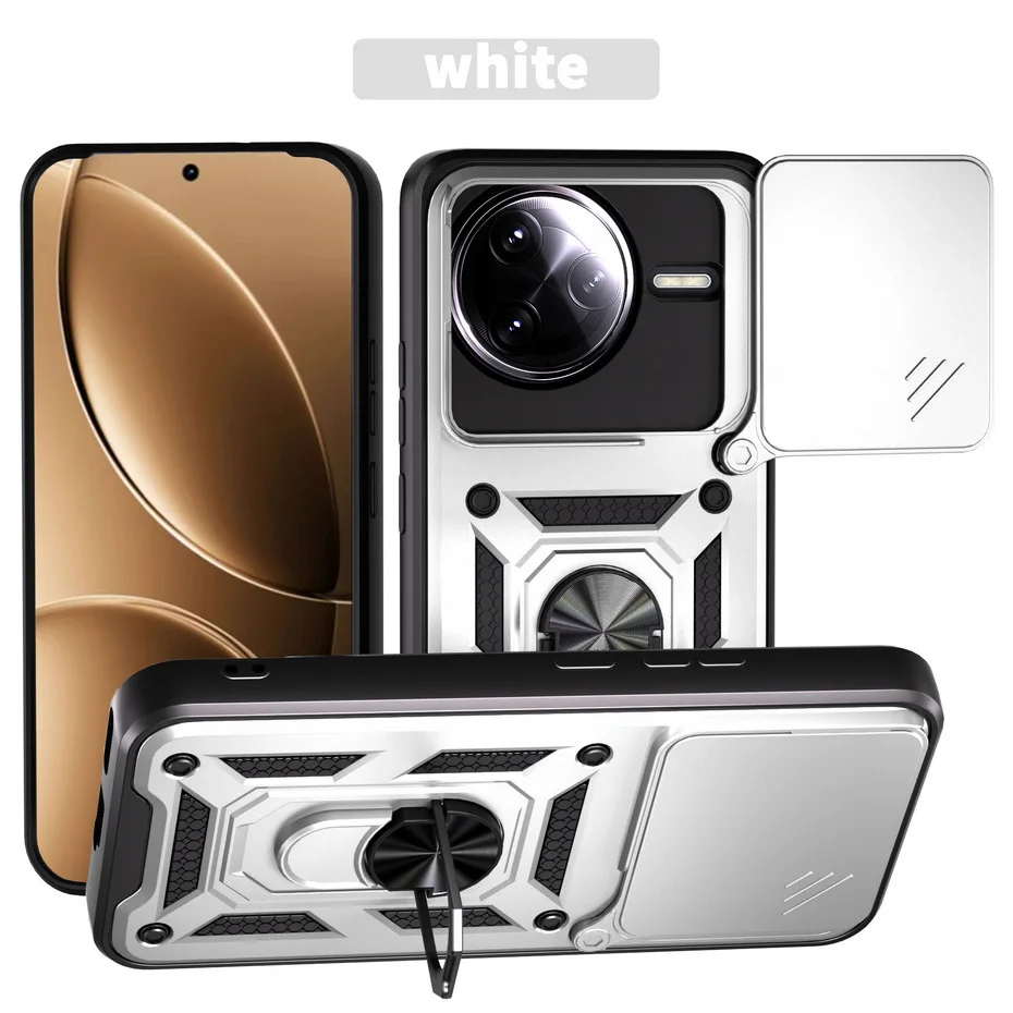 Armor Hybrid Metal Ring Holder Camera Protective Case Cover