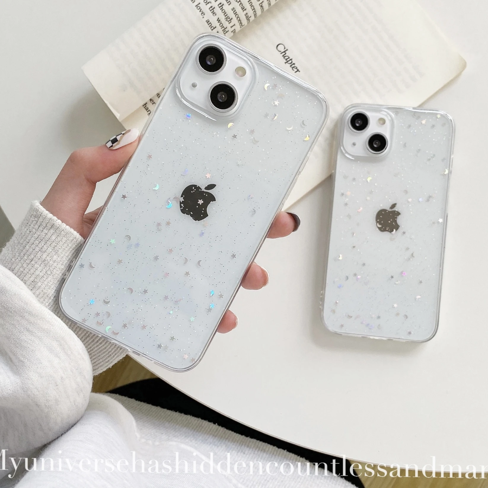 Luxury Gradient Glitter Star Case For iPhone 13 12 11 Pro Max X Xs Max XR iPhone 6 6s 7 8 Plus 12 Mini Soft Clear TPU Cover Case magsafe charger wireless