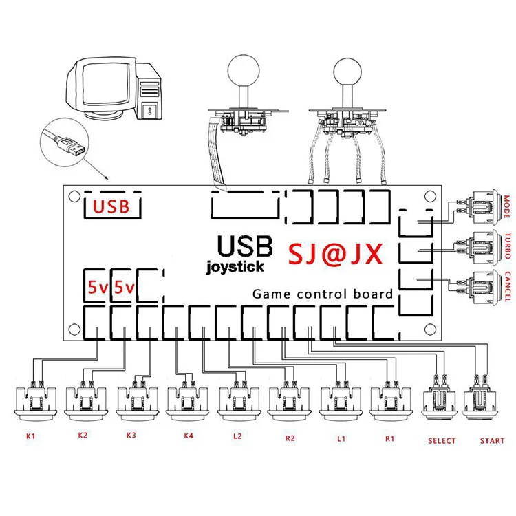 Sanwa Diy Led Arcade Kit Usb | Zero Delay Arcade Board