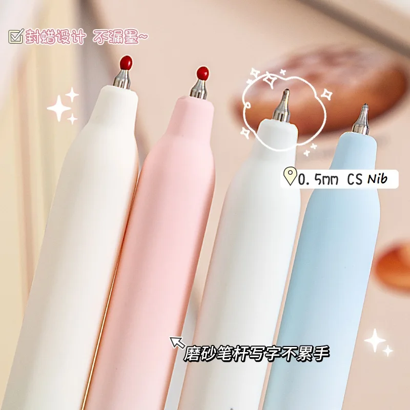 로맨틱 나비 회전 젤 펜, 빠른 건조 카본 블랙 중립 펜, 카와이 시험 연습 쓰기 펜, 0.5mm, 신제품 문구