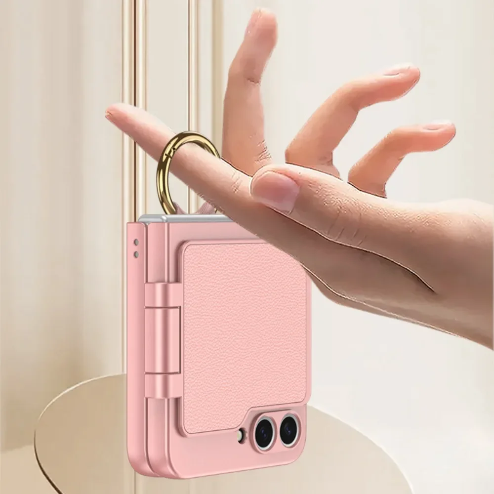 Mirror Ring Holder Phone Case with Back Screen Protective Cover - Shockproof Hard Shell