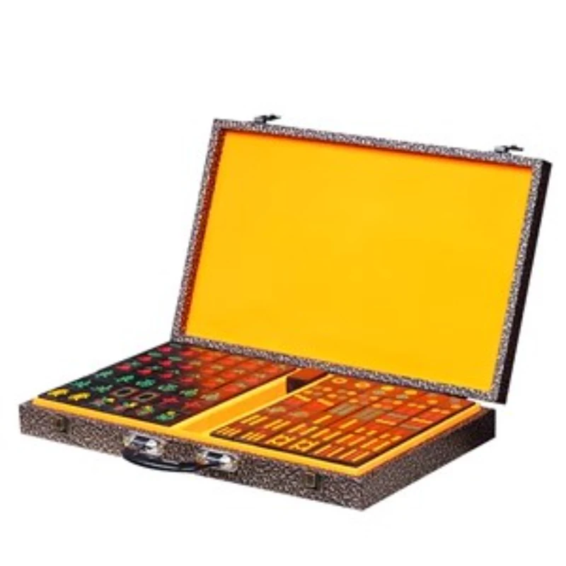 

Purple Light Tan Mahjong Brand Solid Wood Household Large Sichuan Sparrow Brand Crafts Red Wood Collection Gift
