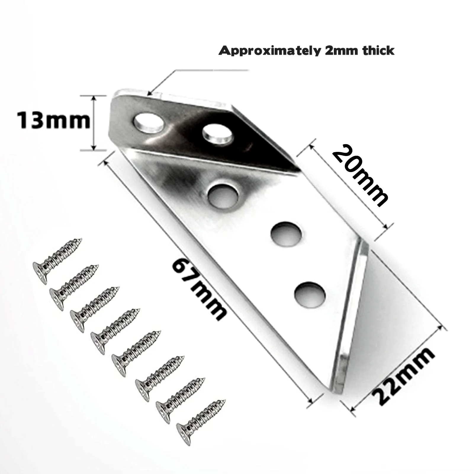 5/10/20pcs Stainless Steel Angle Corner Bracket Connector Corner Brace Joint Fastener for Wood Furniture Bedframe Cabinet Drawer stainless steel angle bracket furniture hardware angle bracket angled furniture hardware angle connector