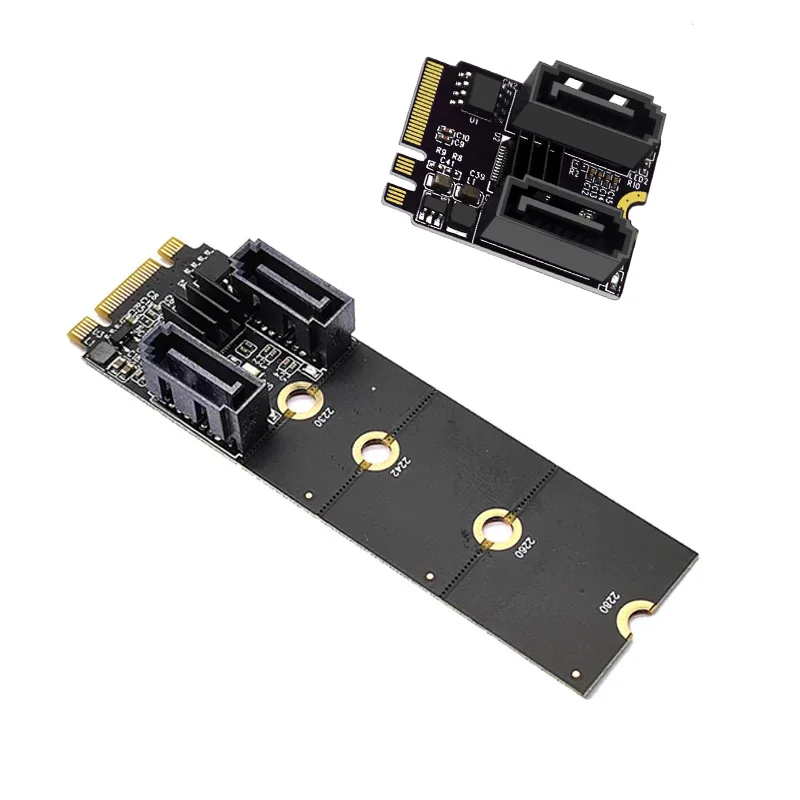 

Адаптер для ПК с двумя портами, адаптер для NGFF Key A + E PCI Express на SATA 3,0, JMB582, 6 Гбит/с, с бесплатным Драйвером