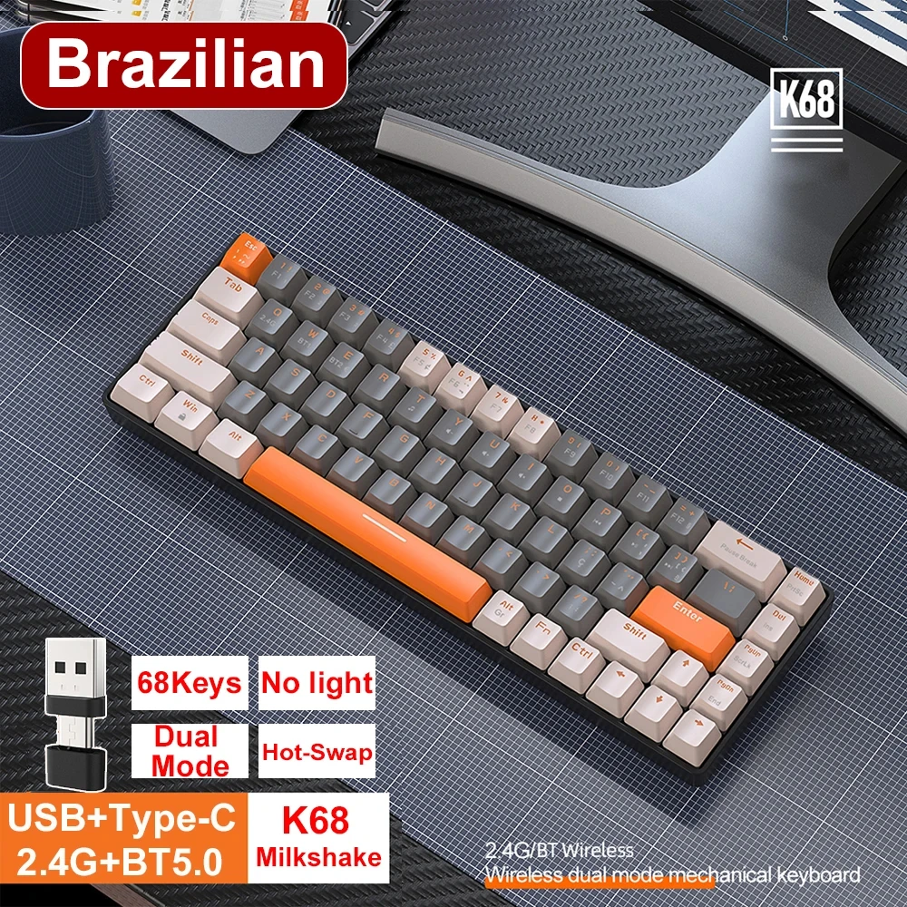 

Клавиатура K96 игровая Механическая беспроводная, 2,4 ГГц, BT5.0