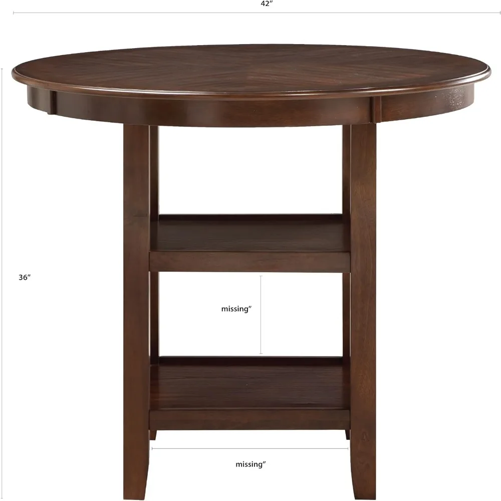 Description Picture 3 of itemRestaurant Tables Dining Room Tables Dinner Table Furnitures 5-Piece Counter Dining Table Set, Cherry Brown