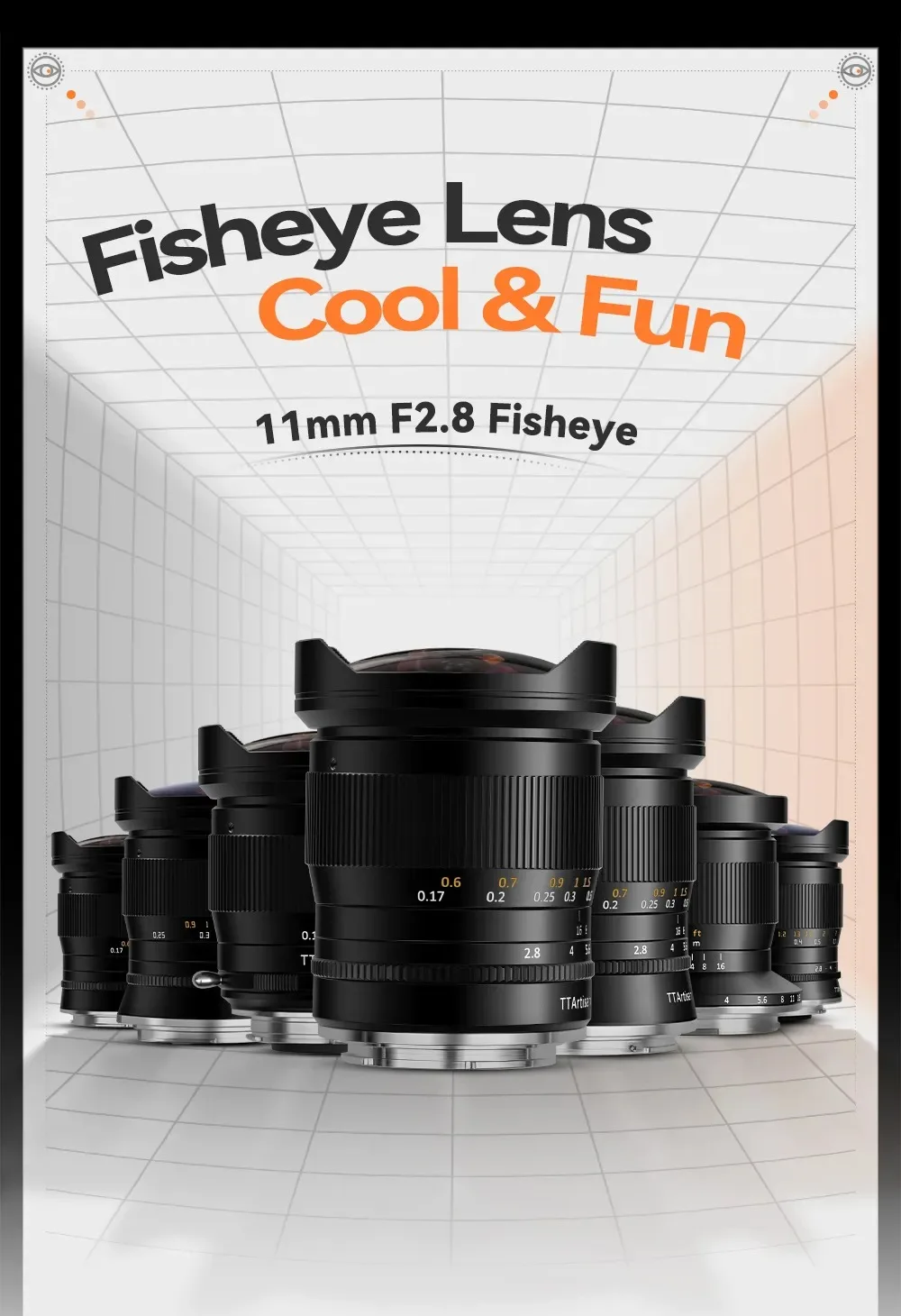 11mm F2.8 Full Frame Ultra-Wide Fisheye Lens Sony E Canon EF R Fuji GFX Nikon Z