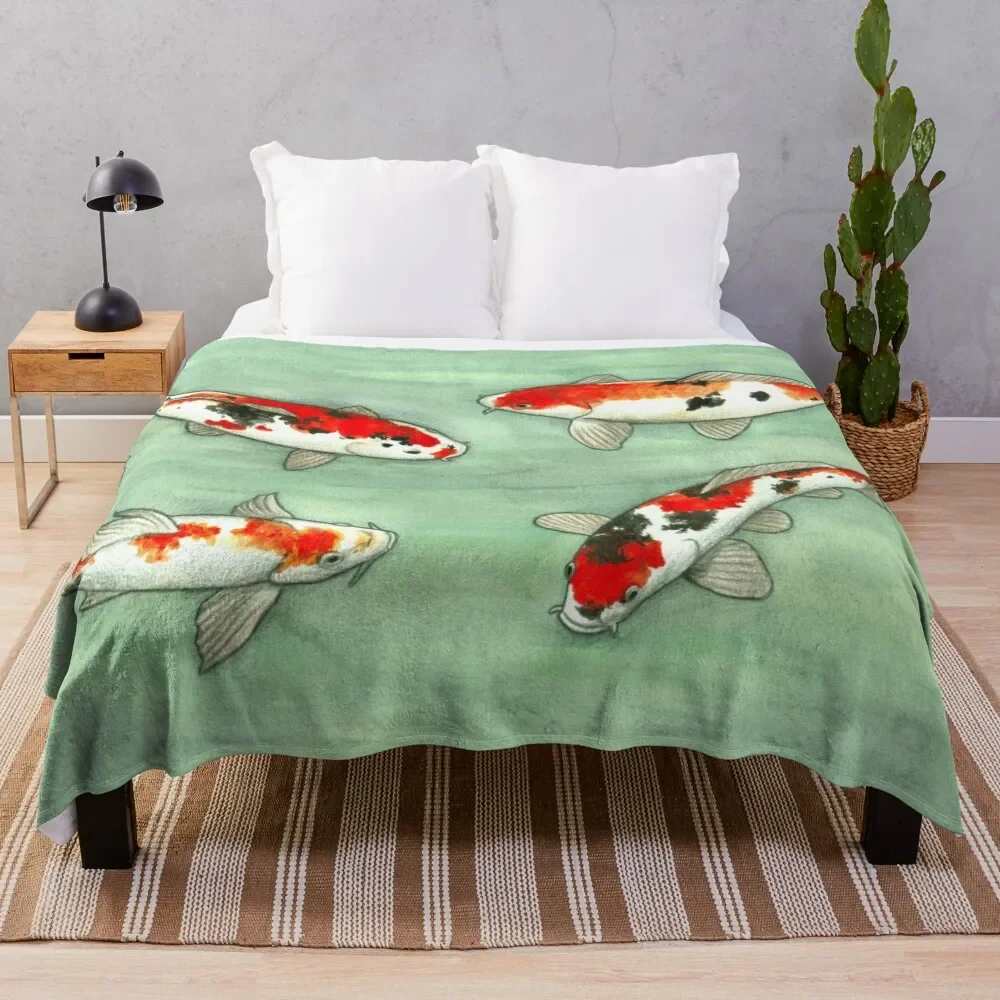 

La ronde des carpes koi Throw Blanket Nap Soft Plaid Blankets
