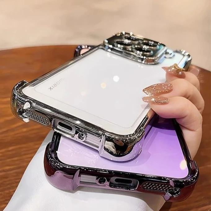 Luxury Shockproof Glitter Plating Silicone Soft Case - Clear and Thin Cover