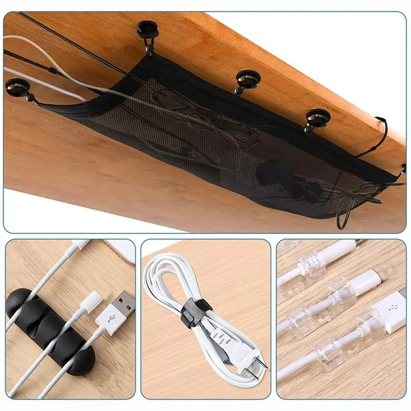

Under Desk Organizer Net Table Mesh Organizer for Wire Management Large Capacity Space Saving Mesh Bag for Most Tables Standing