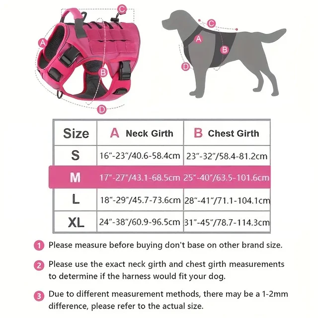 Adjustable No-Pull Tactical Dog Harness with Handle for Large Dogs - Reflective Military Vest for Labrador Retriever, Siberian H 2
