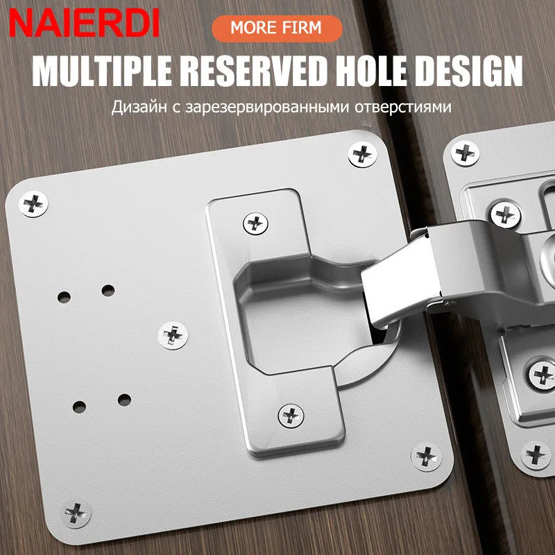 Stainless Steel Hinge Repair Plate For Furniture Cabinet Door Panel Connection Plastic Hardware Accessories cabinet hinge