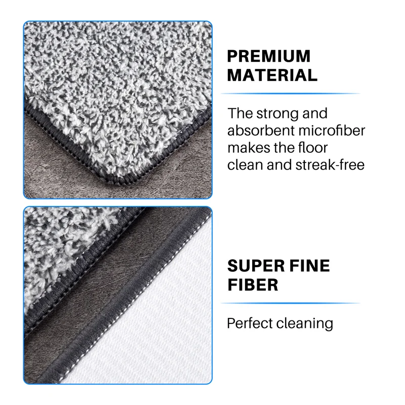 10PCS Microfiber Mop Pads House Kitchen Floor Cleaning Flat Mop Cloth Home Bathroom Replacement Mops Floor Cleaning Toolsm12k