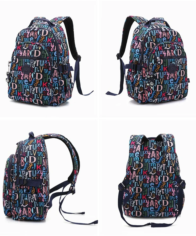 High Quality Flower Letter Pattern Fashion Casual A4 Women Men School Backpack 15.6'' 14'' Laptop Lightweight Travel Bag M1983 3
