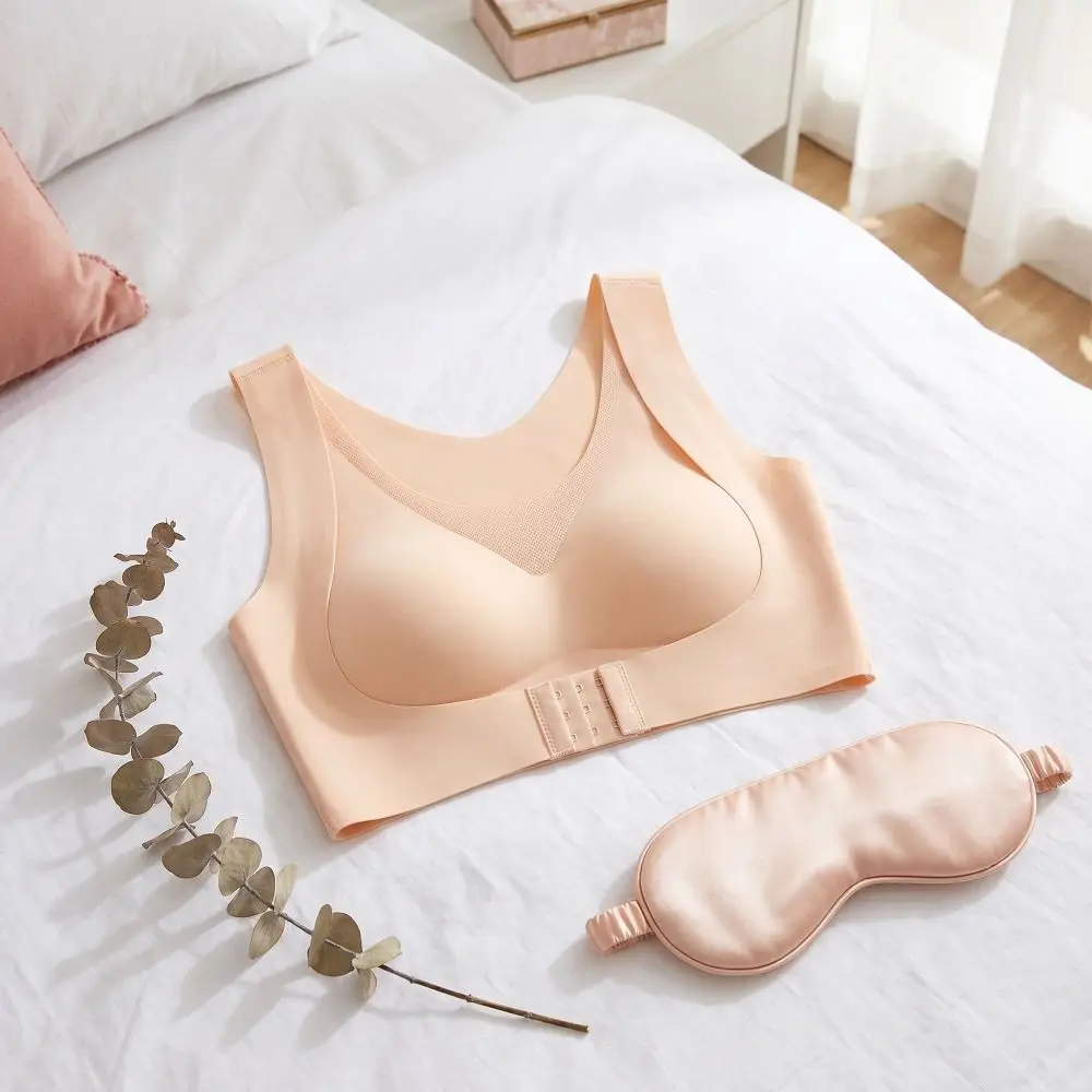 Reggiseno sportivo 2 in 1 con chiusura frontale, correttore di postura, schiena incrociata, antiurto, senza cuciture, push-up, per donna. - immagine 4