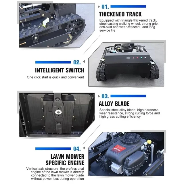 Customized Remote Control Lawn Mower 4-stroke High Torque Self-propelled Lawn Mower with Grass Collecting Bucket for Garden Use 5