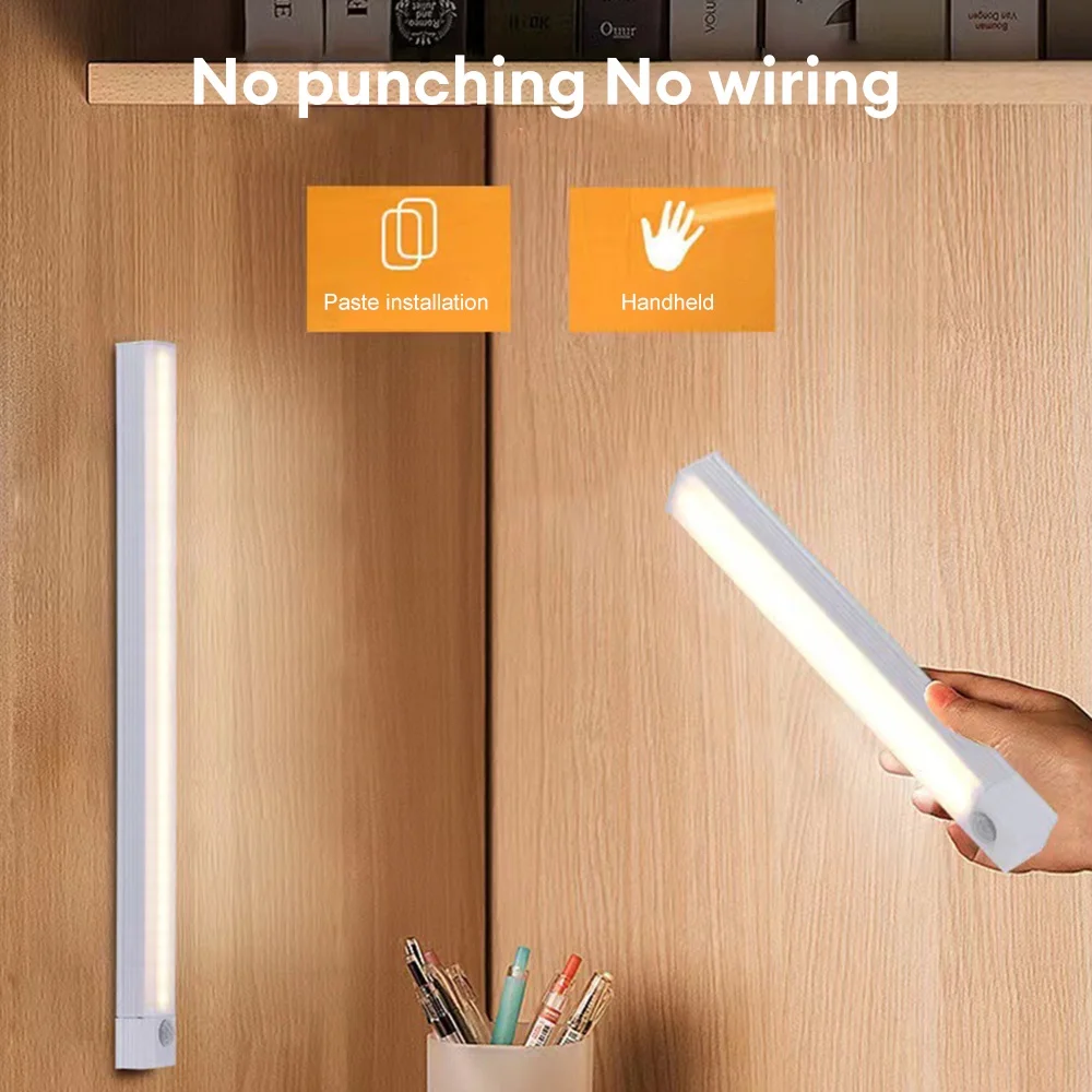Cabinet Lights LED Bar Light Motion Sensor Wireless Under Kitchen Closet Cabinet Wardrobe Lighting