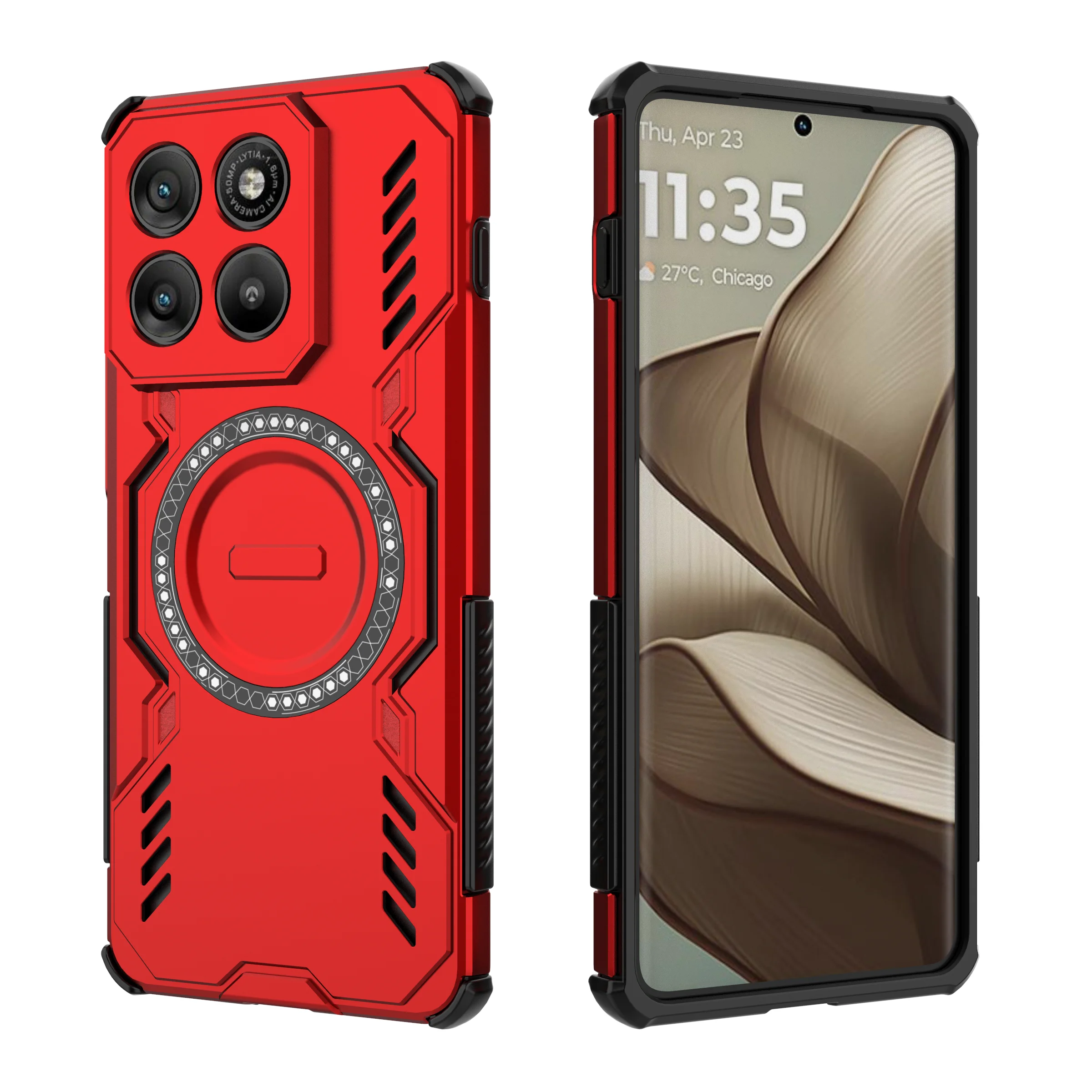 Armor Case with MagSafe-Compatible Magnetic Wireless Charging - Shockproof Hard Plastic Cover