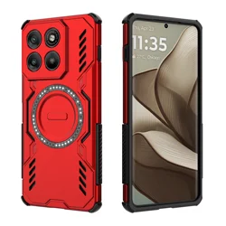 Armor Case with MagSafe - Compatible Magnetic Wireless Charging - Shockproof Hard Plastic Cover for Motorola Edge 70 (Red)