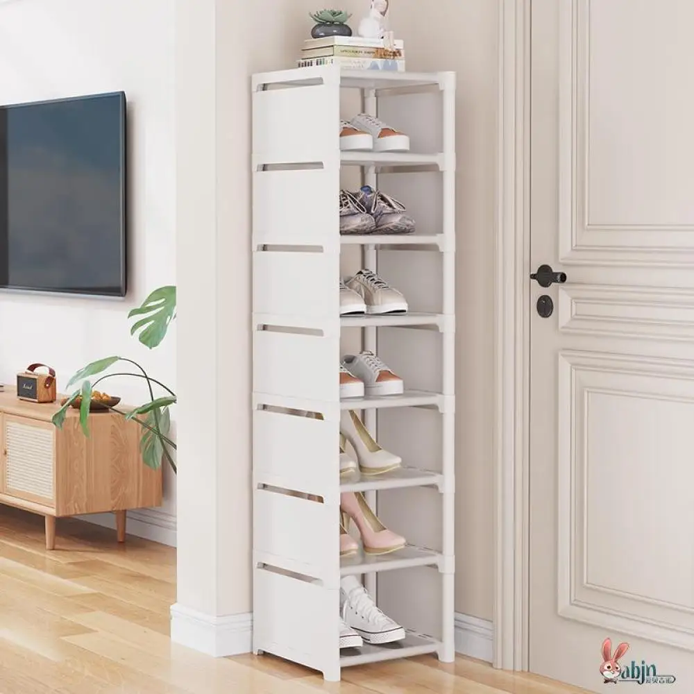 Shoe Rack Multi-Layer Shoe Rack Household Plastic Adjustable Stackable Removable Shoe Rack With Partition For Rental House Entrance
