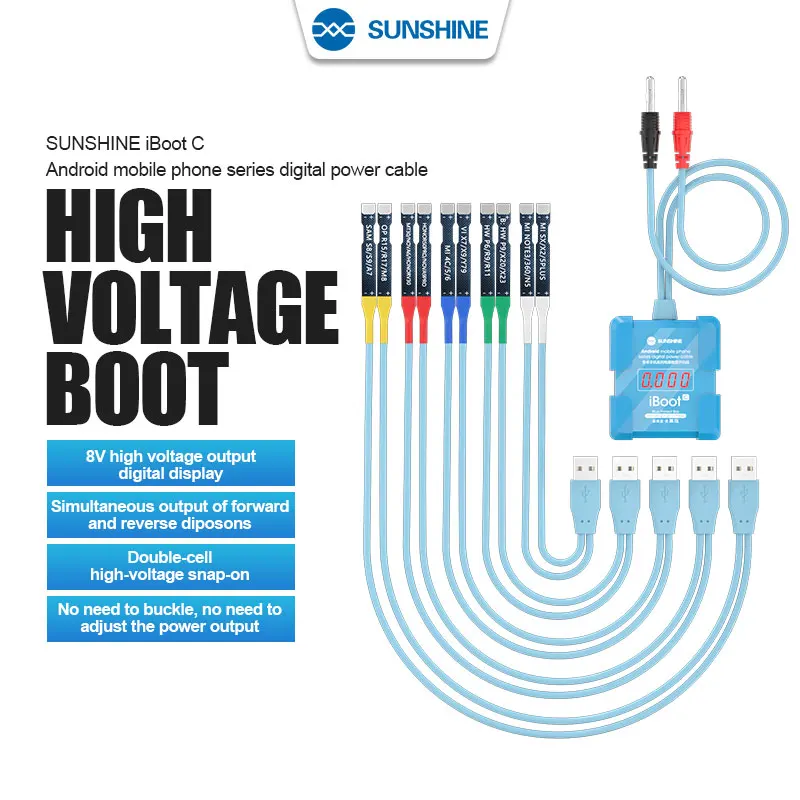 

SUNSHINE IBoot C Power Cable Intelligent Anti-Burn Power Supply Test Boot Line for for IP 6G-14PM Android Motherboard Activation