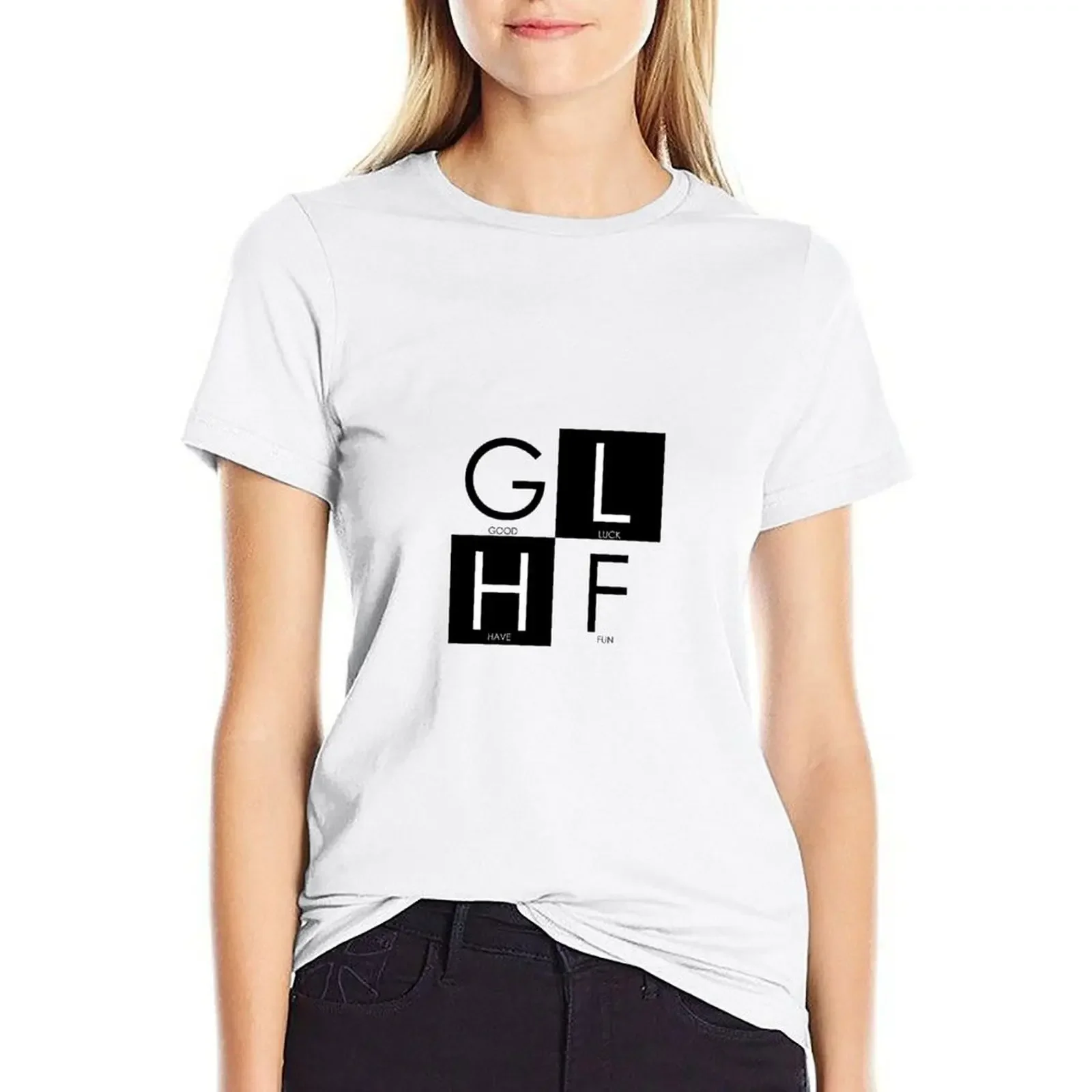 

GLHF T-shirt summer clothes Short sleeve tee rock and roll t shirts for Women