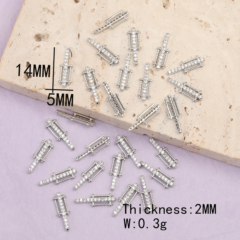 Cordial Design 50Pcs Jewelry Accessories/DIY Making/Cubic Zirconia Charms/Genuine Gold Plating/Hand Made/Fingernail Findings - cordial