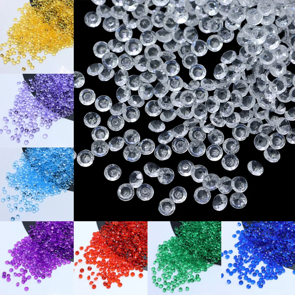 Multicolor Crystal Confetti 1000pcs Table Scatter Wedding Vase Filler Rhinestones for Bridal Shower Birthday Mother's Day Par party decorations,paper confetti,wedding decor supplies