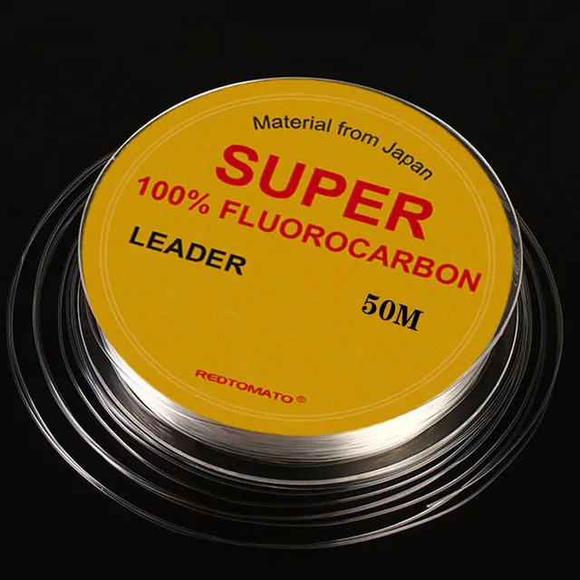 50M Superstabile 100% Fluorocarbon Angelschnur, Kohlefaser-Vorfachschnur, Salzwasser-Sinkleine, Multifilament-Angelschnur – Detail 1