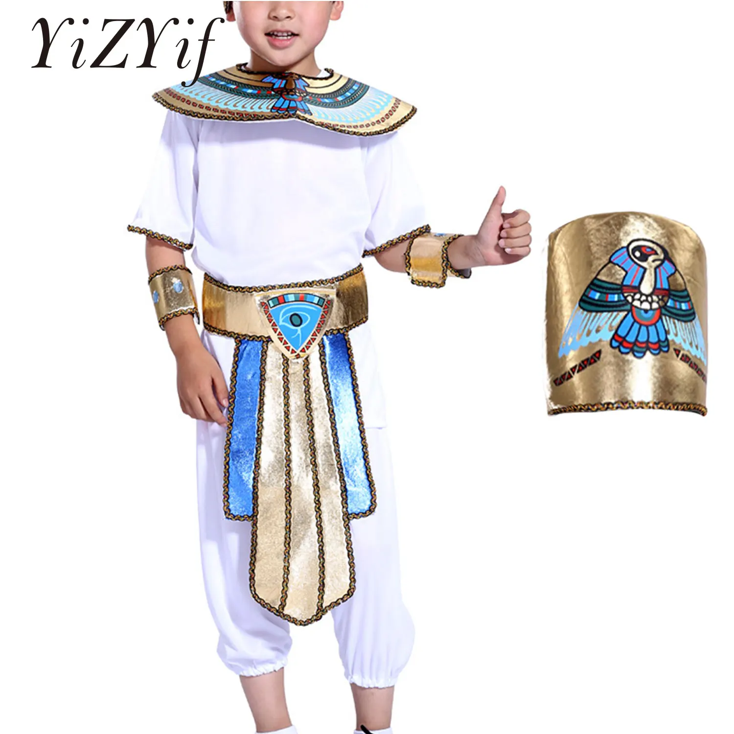 KidBoyEgyptianPrinceCostumeOutfitHalloweenPartyCosplayClassic