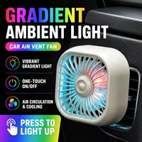 Nouveau mini ventilateur USB pour voiture, 3 vitesses réglables, fixation sur grille d'aération avec lumière colorée, ventilateur de refroidissement automatique, accessoires auto 1