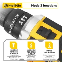 MELLWIN – perceuse à percussion électrique à couple 25 + 3, tournevis électrique sans fil réglable à 2 vitesses, outil électrique pour broche de batterie Makita 18V 4