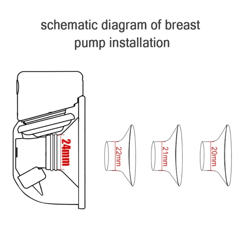 Silicone Breast Flange Adapter 14-22mm Breast Pumps Converter Accessory