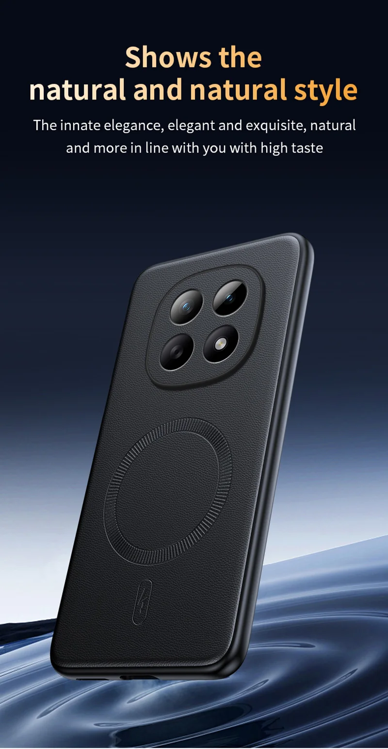 Für Redmi Note 15 4G Hülle Magnetisches Leder-Schutzcover für Redmi Note 15 4G Anti-Fingerabdruck Rutschfest PC+TPU – Detail 13