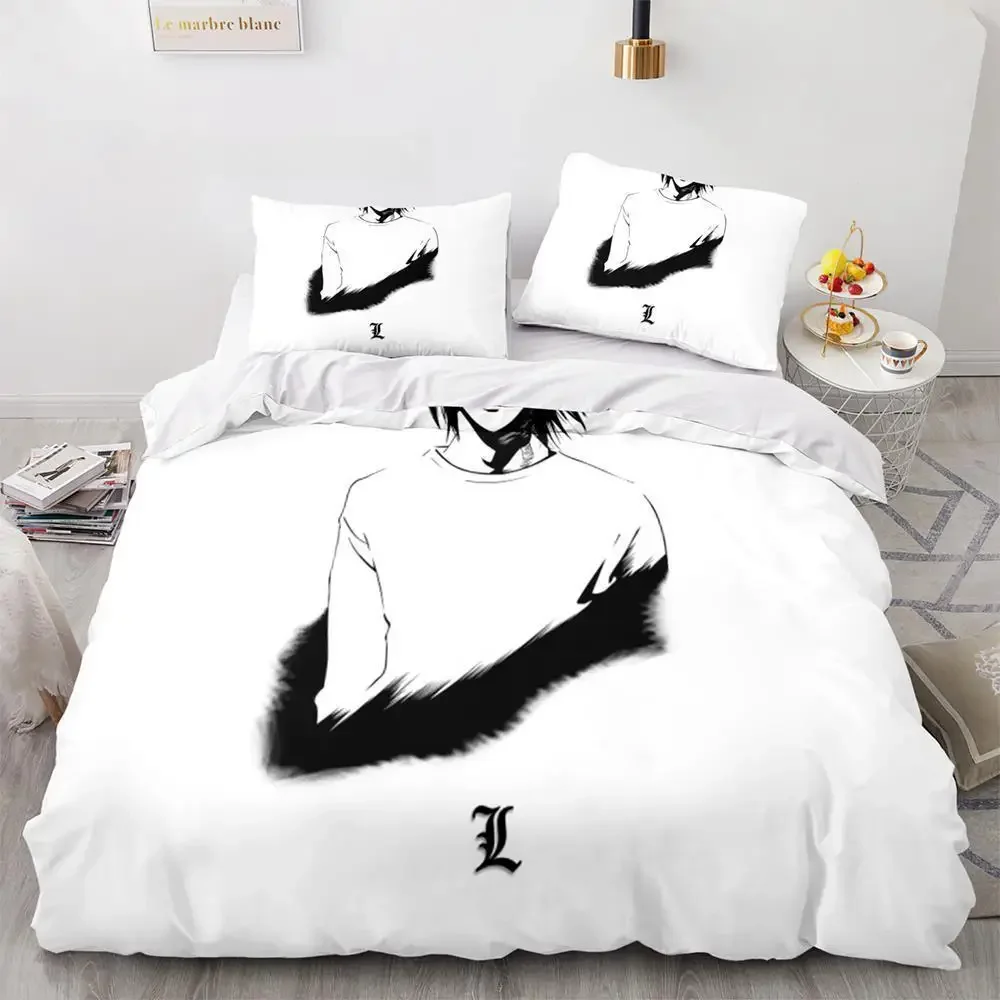 Death Note Bedding Set Single Twin Full Queen King Size Bed Set Adult Kids Bedroom Duvet cover Sets 3D Print Anime Death Note 2