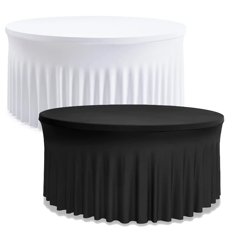 White Table Skirt Elastic Table Cloth Tablecloth Wedding Party Tableware Cover for Birthday Party Home Decor