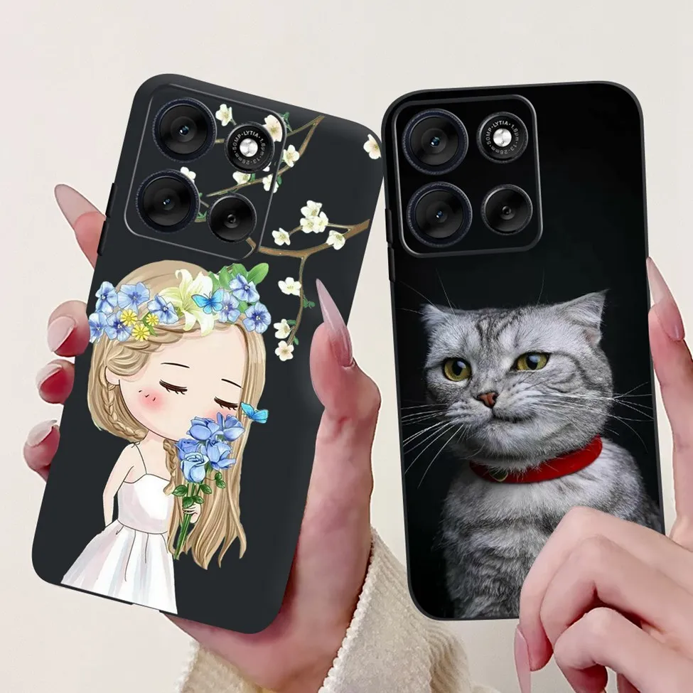 Cute Cartoon Cat & Butterfly Luxury Phone Case – Stylish Protection