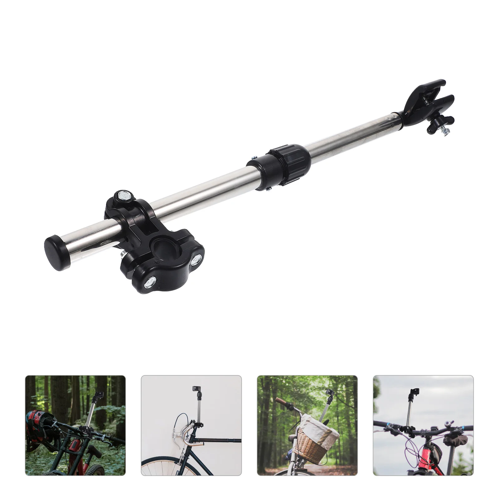 

2 Pcs Rope Belt Bike Umbrella Bracket Adjustable Mount Stand Bicycle Holder Stretchable