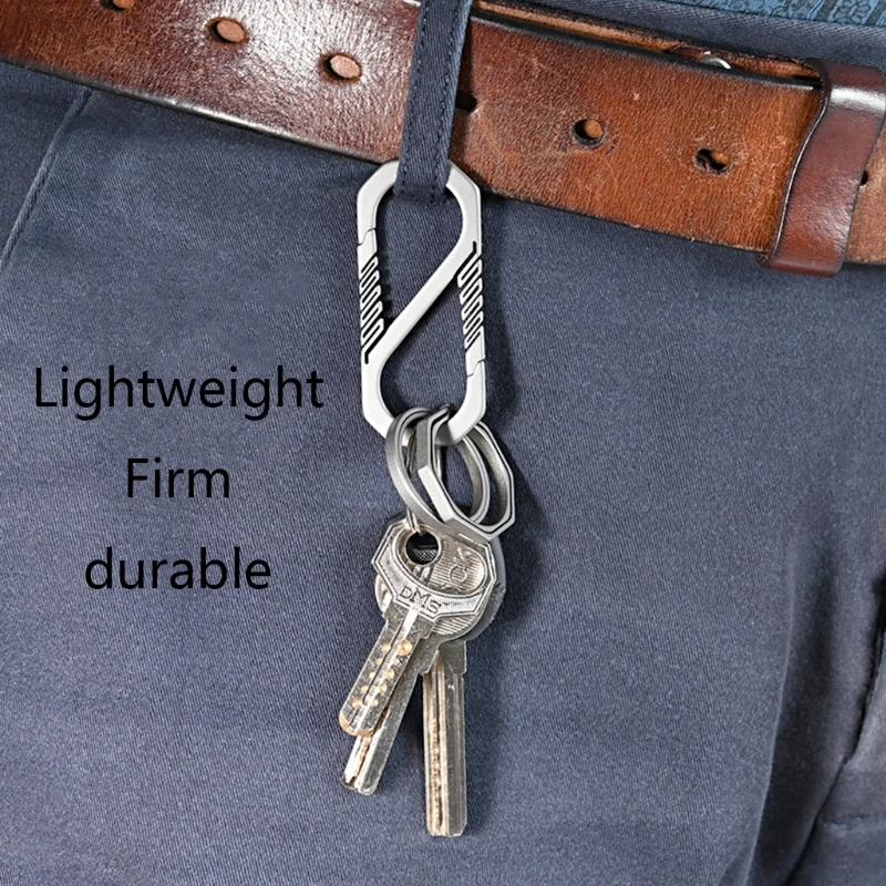 Keychain Titanium Alloy Car Key Holder Backpack Buckle Outdoor Carabiner Spring Hook Clip