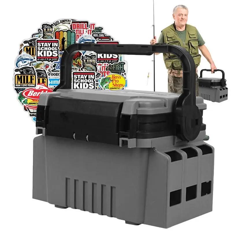 

Tackle Box Large Dual Layer Tacklebox Container Large Fishing Storage Box Portable And Sturdy Tackle Storage Box Organizers