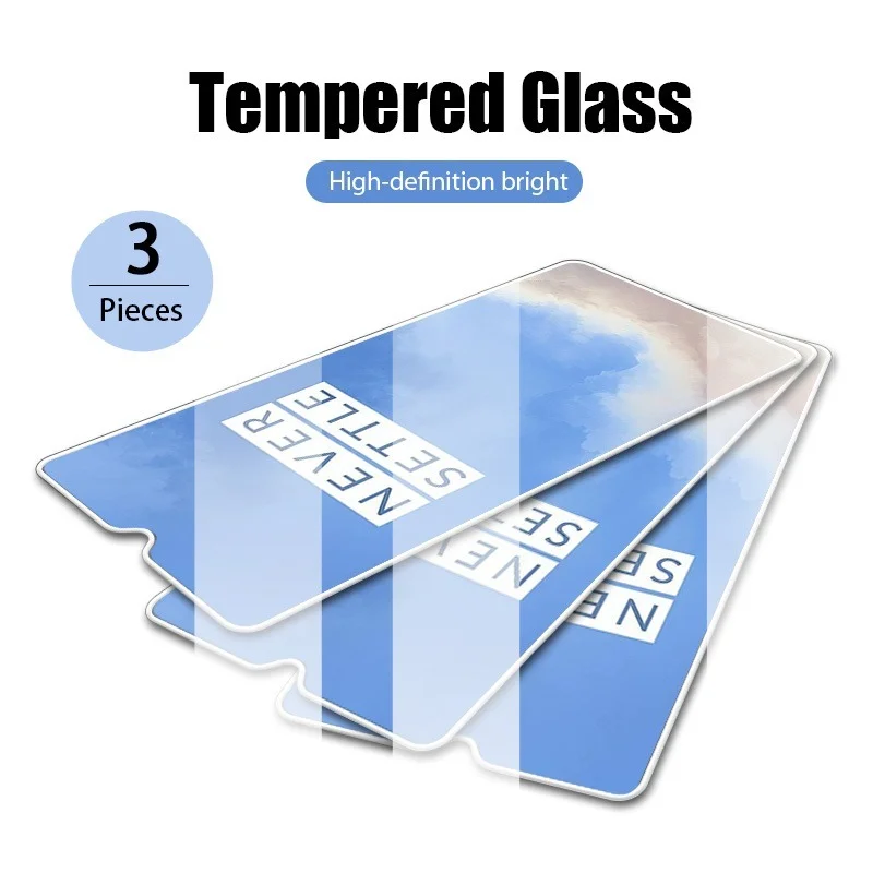 3PCS Tempered Glass for Oneplus 8T 7T 6T 5T 3T Screen Protector for Oneplus 7 6 5 3 Nord N10 5G N100 Glass