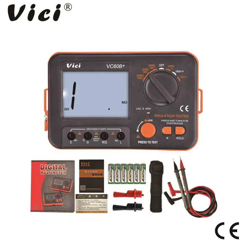 VICIVC60BDigitalInsulationResistanceTesterLCD1000VMegger