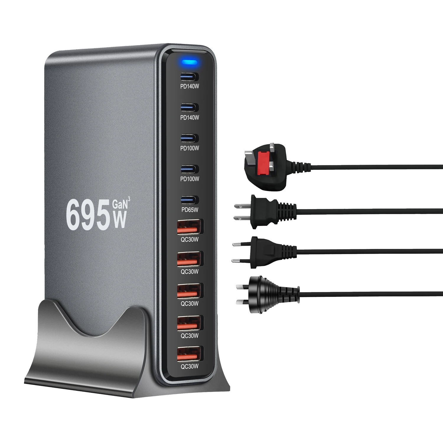 GaN USB-C PD Charger 10-Port Fast Charge