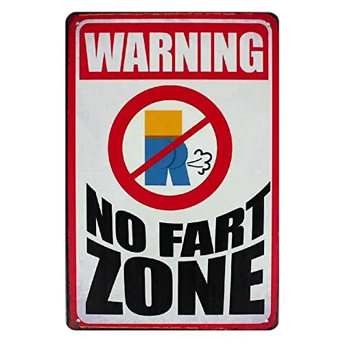 

no Fart Zone Warning Sign metal tin sign Bar Cafe Garage Wall Decor Retro Vintage 7.87 X 11.8 inch