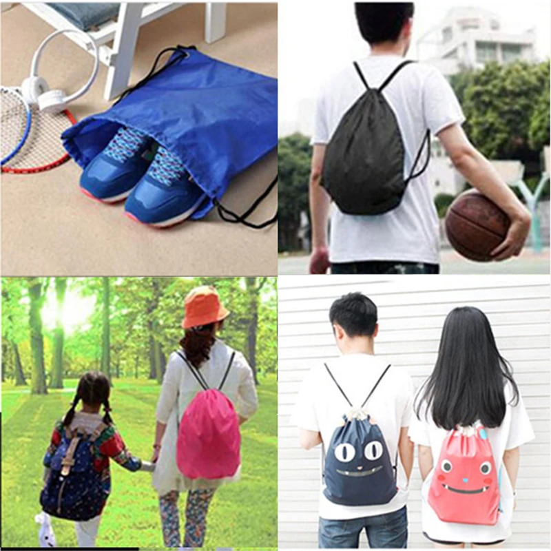 Waterproof Gym Bag Drawstring Sack Fitness Travel Outdoor Backpack DIY Daybag Shopping Bags Swimming Basketball Yoga Sports Bags 2