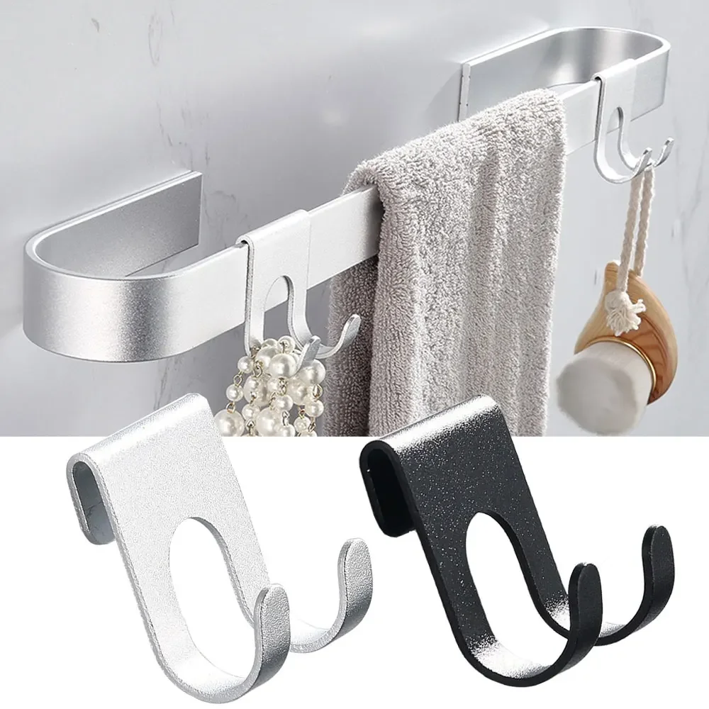 Aluminum Hook 1pc Shower Glass Door Hook Towel Rack Hanger Key Organizer Plug Shaver Holder Rack Hooks Hanging