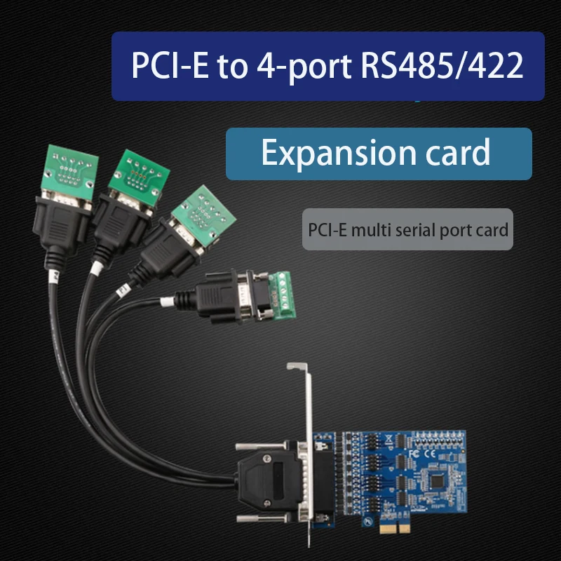 Classe Industrial Pci-e a 4-ports Rs485 422 do Jogo do Conversor de Pcie do Cartão de Porta Serial Adaptável para o Cartão Expresso da Expansão de Pci do pc